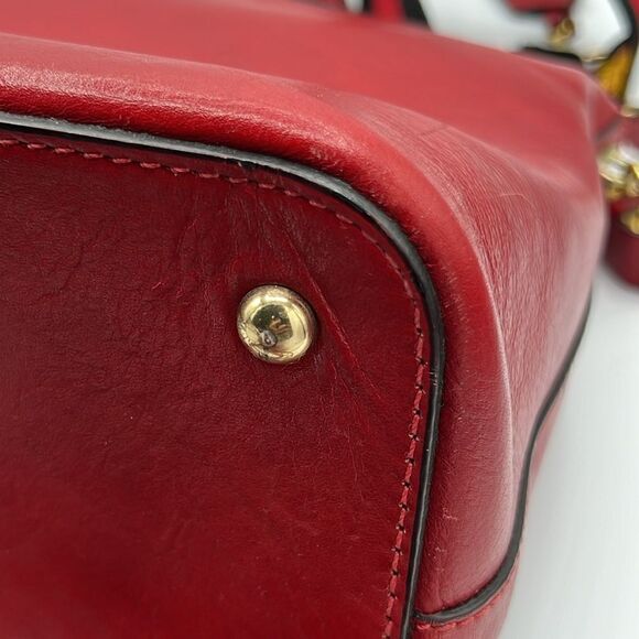 Tuscany Leather Hand Stained Vegetable Tanned Leather Red Crossbody/Hand Bag B69 main image 12